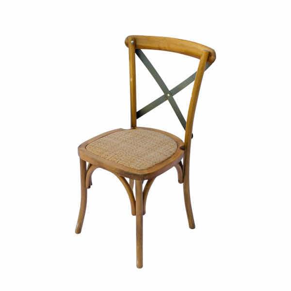 Brown Cafe Chair with Black X-Back for rent – Harmonia | Rentlyz