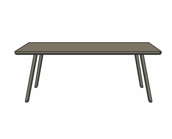 Rectangular Table (Up to 8 Guests) for rent – Hodaya | Rentlyz