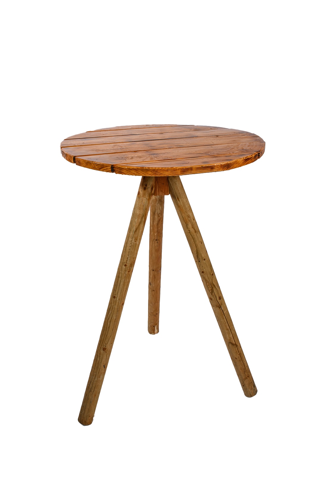 Wooden Bar Table with Tripod Base for rent – Tamir Aruim | Rentlyz