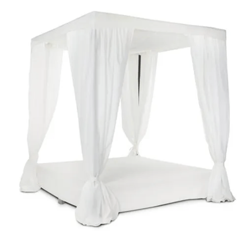 White Canopy Bed for rent – Kaplan | Rentlyz