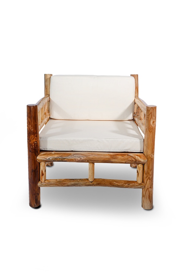 Single Teak Wood Armchair for rent – Harmonia | Rentlyz