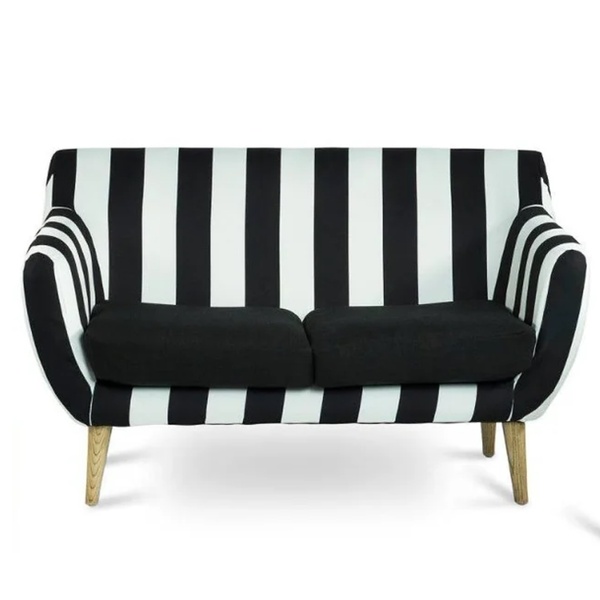 Black and White Two-Seater Sofa for rent – Kaplan | Rentlyz