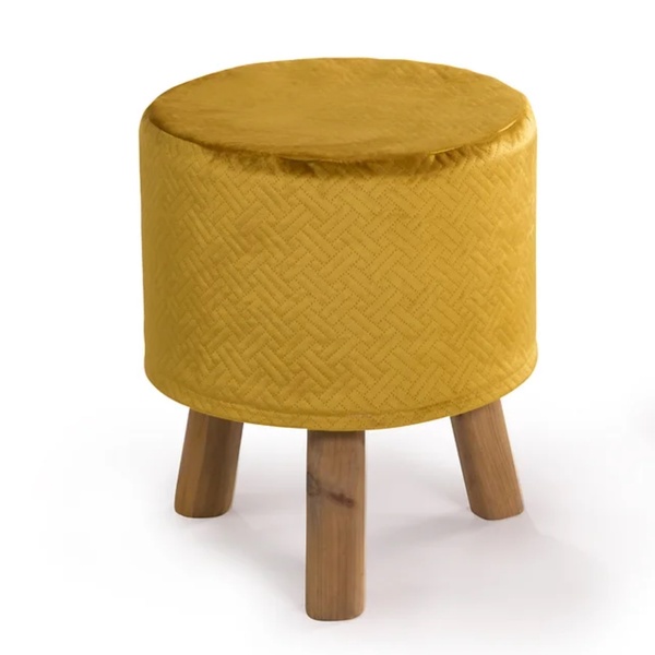 Gold Velvet Ottoman for rent – Kaplan | Rentlyz
