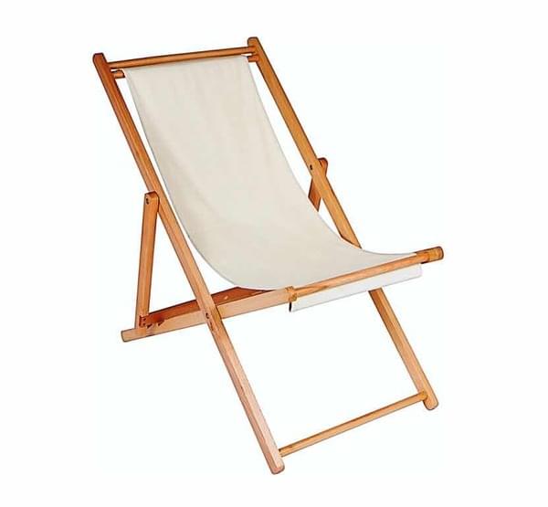White Fabric Beach Deck Chair for rent – Harmonia | Rentlyz