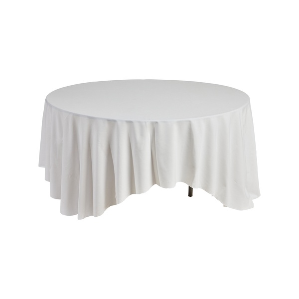 White Satin Round Tablecloth 3 m for rent – Harmonia | Rentlyz