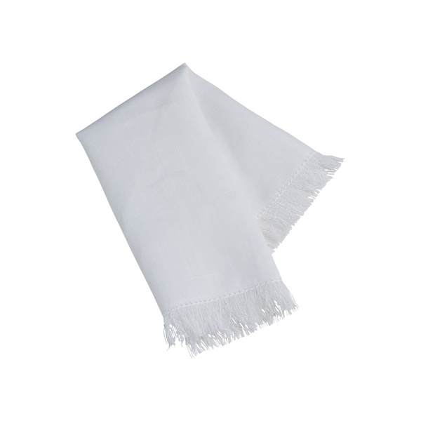 White Kame Napkin with Fringes for rent – Hodaya | Rentlyz