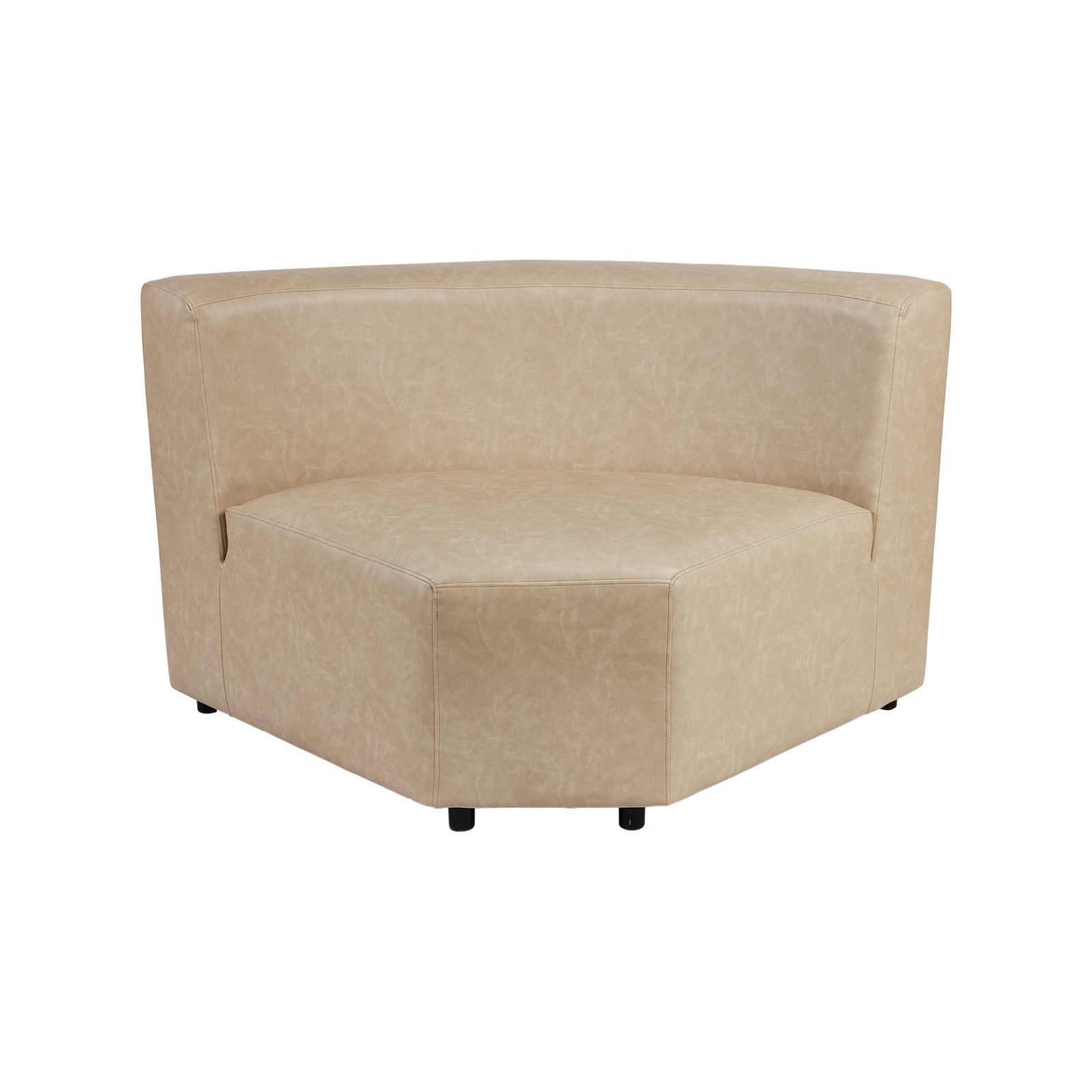 Cream Corner Faux Leather Sofa for rent – Harmonia | Rentlyz