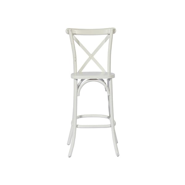 White Cross Wooden Bar Stool for rent – Tamir Aruim | Rentlyz