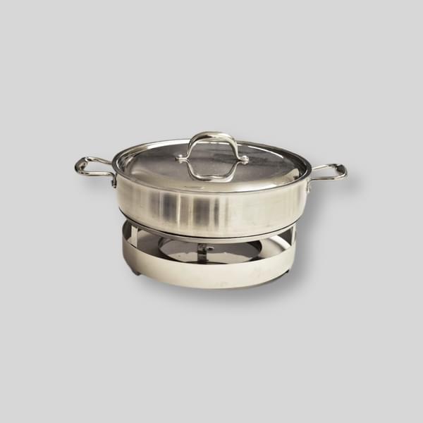 Stainless Steel Pot with Stand and Spirit Burner for rent – GuestLine | Rentlyz