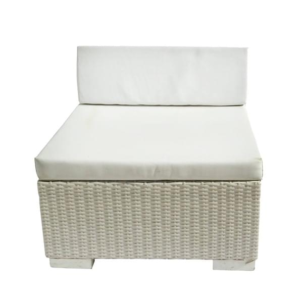 Single White Rattan Sofa for rent – Harmonia | Rentlyz