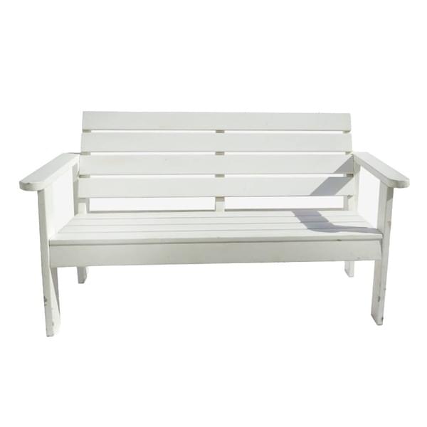 White Double Garden Bench for rent – Harmonia | Rentlyz