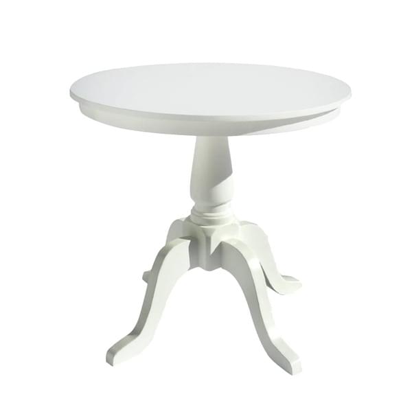 White Sculpted Coffee Table with 0.80m Round White Top for rent – Harmonia | Rentlyz
