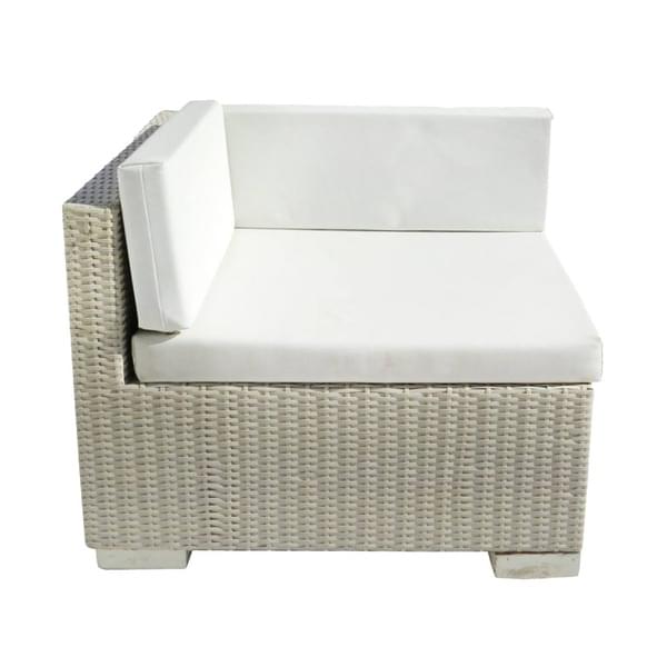 White Corner Rattan Sofa for rent – Harmonia | Rentlyz