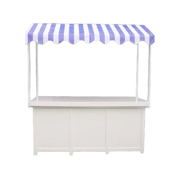 Butcher Counter/Sideboard with Blue and White Canopy for rent – Harmonia | Rentlyz