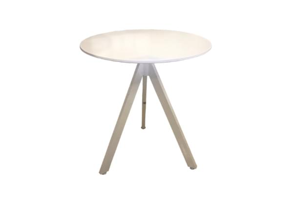 Cafe Height Table with White Legs and White Top for rent – Tamir Aruim | Rentlyz