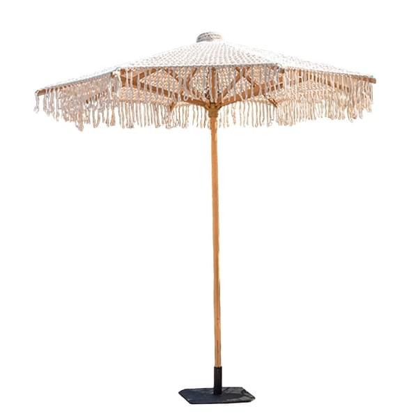 Macrame Patio Umbrella for rent – Harmonia | Rentlyz