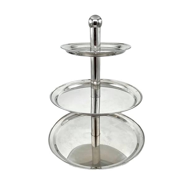 3-Tier Stainless Steel Dessert Stand for rent – Harmonia | Rentlyz