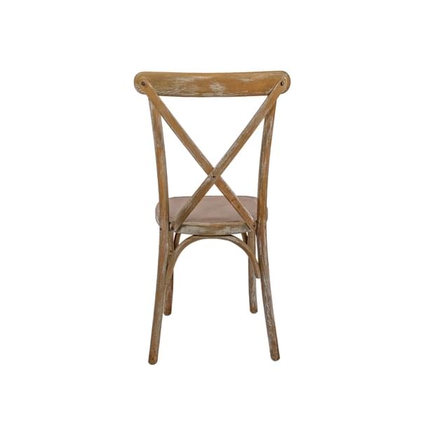 Wooden Chair with X-Back Design for rent – Tamir Aruim | Rentlyz