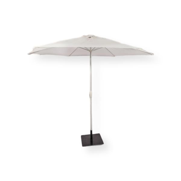 Cream Patio Umbrella with Stand for rent – Tamir Aruim | Rentlyz