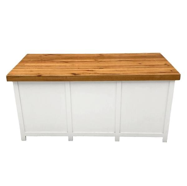 Butcher/Buffet Sideboard Brown Oak with White Legs for rent – Harmonia | Rentlyz