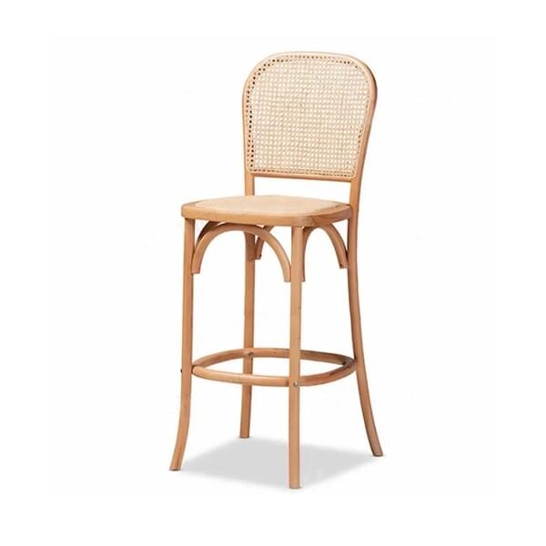 Wooden Rattan Bar Stool for rent – Harmonia | Rentlyz