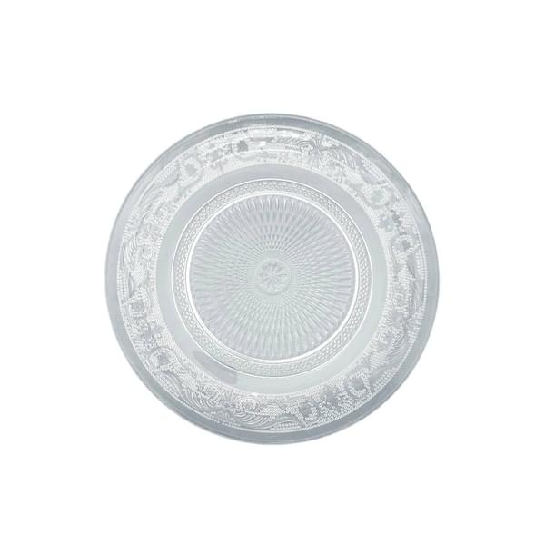 Medium Retro Round Glass Plate for rent – Harmonia | Rentlyz
