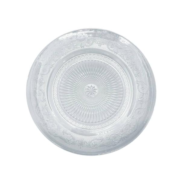 Retro Round Glass Main Plate for rent – Harmonia | Rentlyz