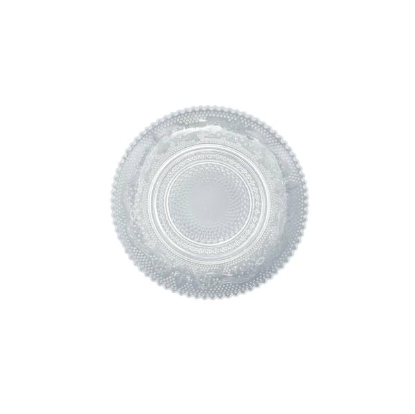 Retro Round Glass Plate for rent – Harmonia | Rentlyz