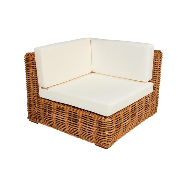 Indonesian Corner Rattan Armchair for rent – Harmonia | Rentlyz