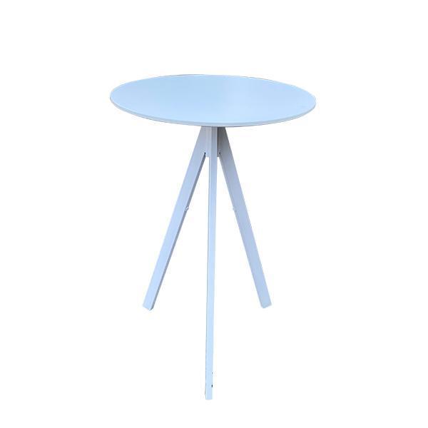 White Tripod Bar Table with Round White Top for rent – Karma | Rentlyz