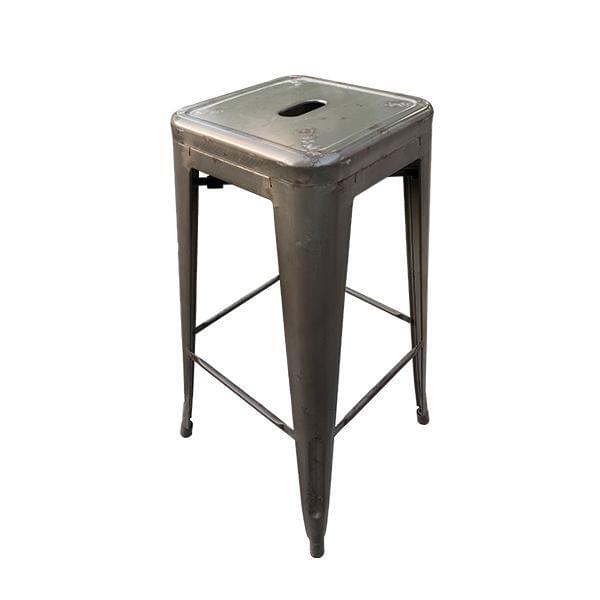 Dorothy Vintage Texture Gray Metal Bar Chair for rent – Karma | Rentlyz