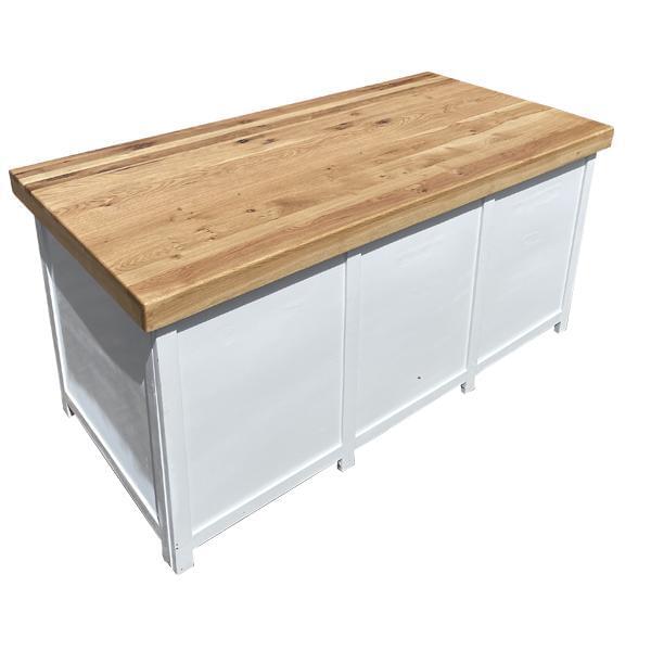 White Wood Sideboard with Natural Pine Top for rent – Karma | Rentlyz