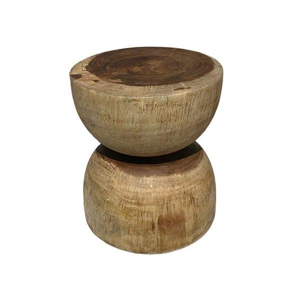 Hourglass Wooden Ottoman for rent – Karma | Rentlyz