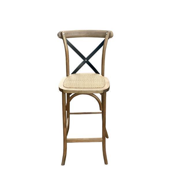Cross X Black Wooden Bar Chair for rent – Karma | Rentlyz