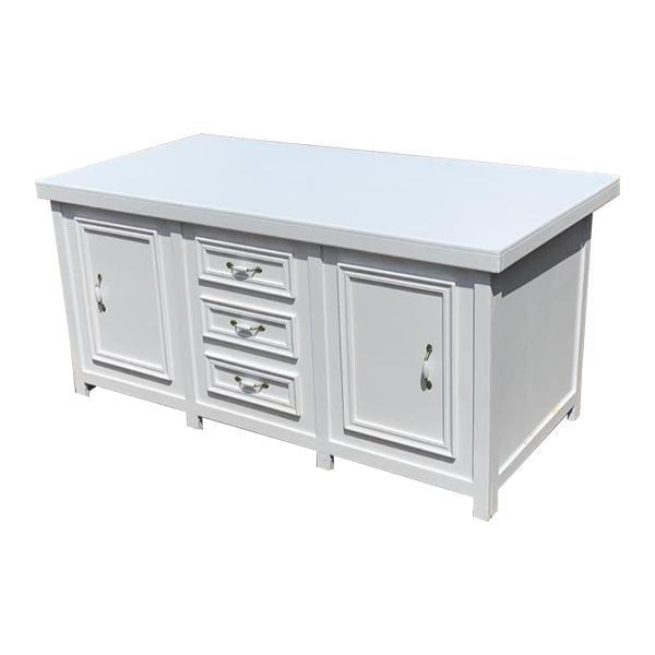 White Wood Sideboard with Drawer-Like Design, Top in White Pine for rent – Karma | Rentlyz
