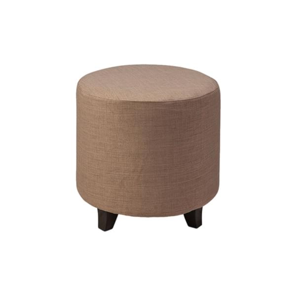 Round Light Brown Linen Footstool for rent – Sugoy Design | Rentlyz