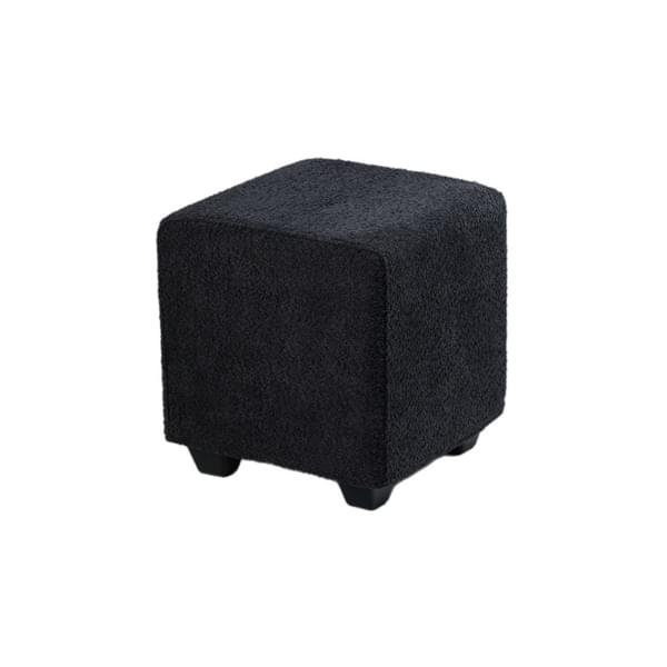 Black Bouclé Square Footstool for rent – Sugoy Design | Rentlyz