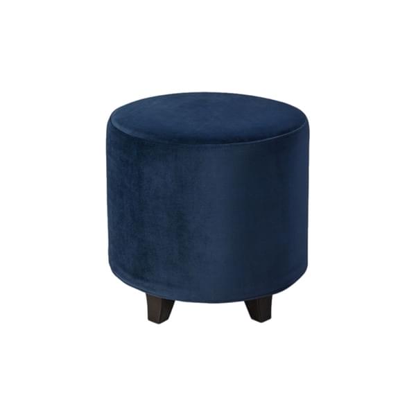 Round Blue Velvet Footstool for rent – Sugoy Design | Rentlyz