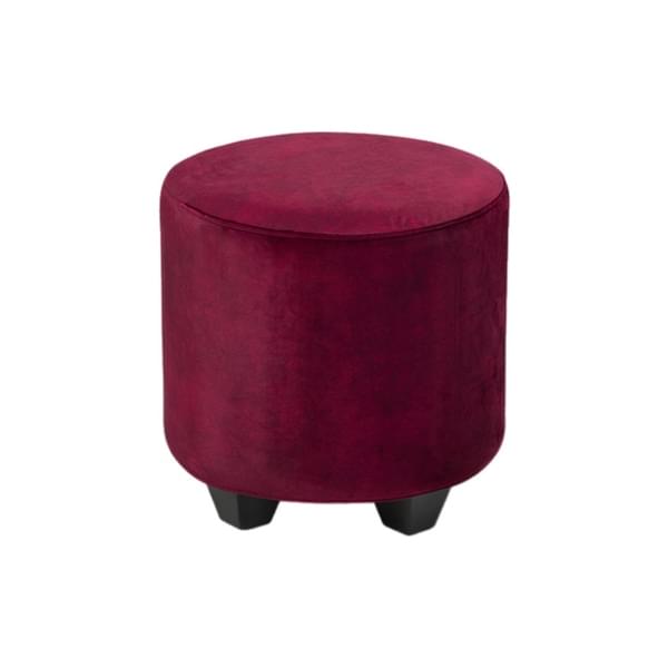 Round Burgundy Velvet Footstool for rent – Sugoy Design | Rentlyz