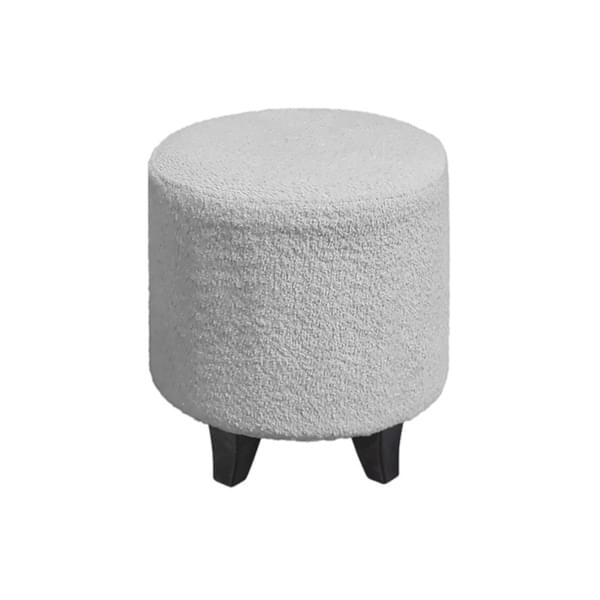 'Bokla' Round Ottoman in Off-White for rent – Sugoy Design | Rentlyz