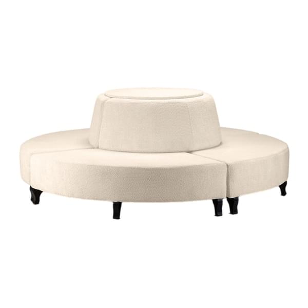 Off-White Round Center Sofa for rent – Sugoy Design | Rentlyz