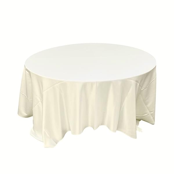 Round Cream Satin Tablecloth 3 m for rent – Hodaya | Rentlyz