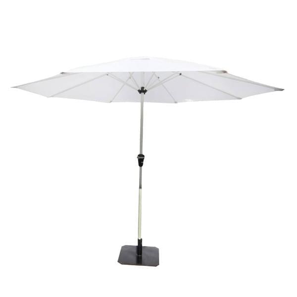 White parasol +base for rent – Harmonia | Rentlyz