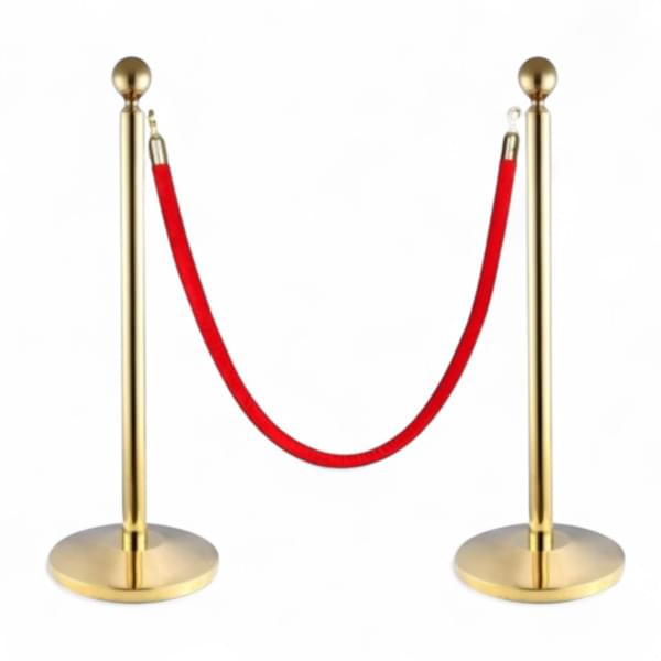 Gold Stanchion with Red Rope for rent – Les Events | Rentlyz
