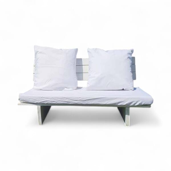 White Double Zula Bench for rent – DBO | Rentlyz
