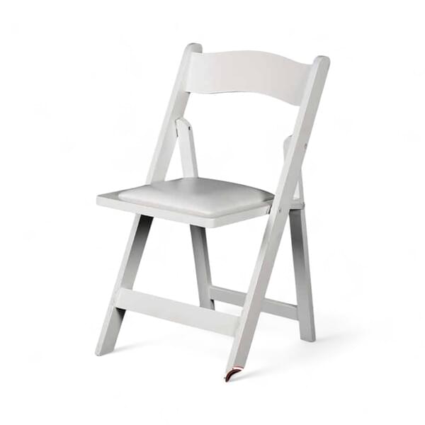 White Wooden Folding Chair for rent – DBO | Rentlyz