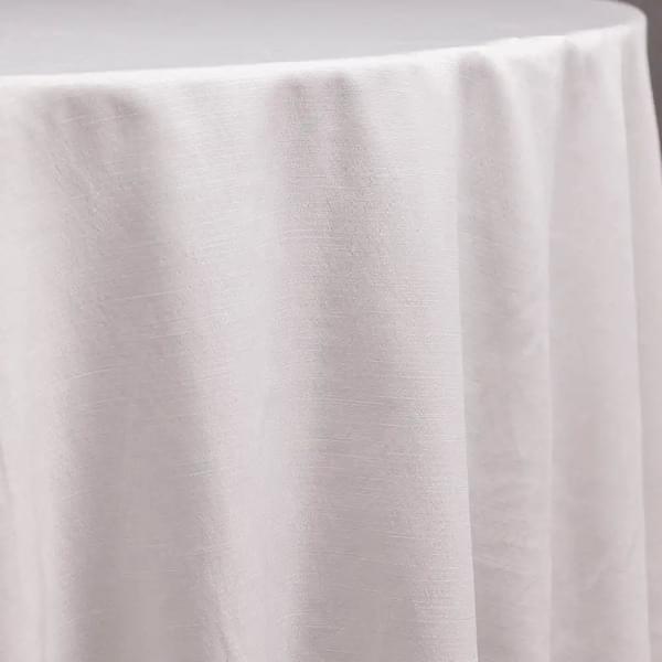 White Linen Round Tablecloth 3 m for rent – Camisa Events | Rentlyz