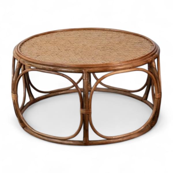 Bamboo Coffee Table with Rattan Top for rent – Karma | Rentlyz