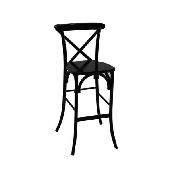 Black cross bar chair for rent – Shanti Eleganti | Rentlyz
