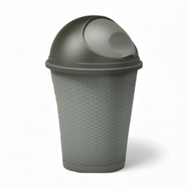 Gray rattan bin for rent – Shanti Eleganti | Rentlyz